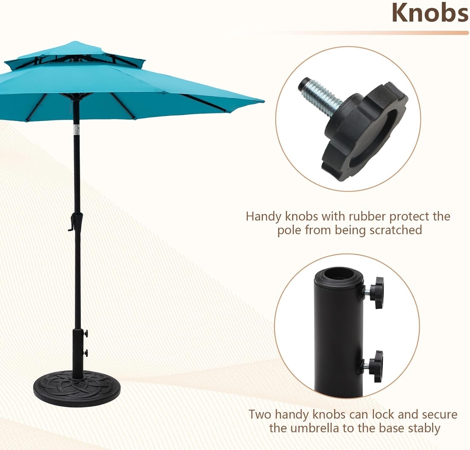 Garden Parasol Base Stand 12kg Heavy Duty Round Black Patio Umbrella Holder