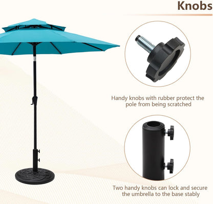 Garden Parasol Base Stand 12kg Heavy Duty Round Black Patio Umbrella Holder