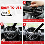 Twin Bar Steering Wheel Lock Anti Theft Car Security Lock Black