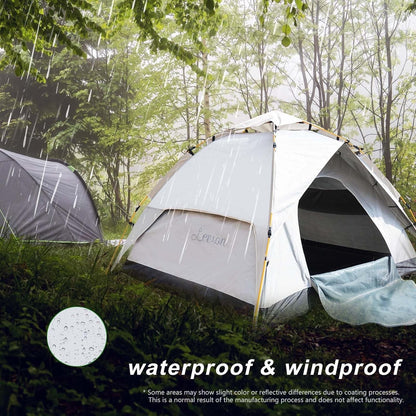 3 Man Pop Up Tent Waterproof Camping Dome 4 Season Porch Easy Setup Hiking