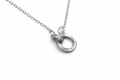 148x Pendant Necklace Silver Tone Circle Bar Adjustable Chain Minimalist Women