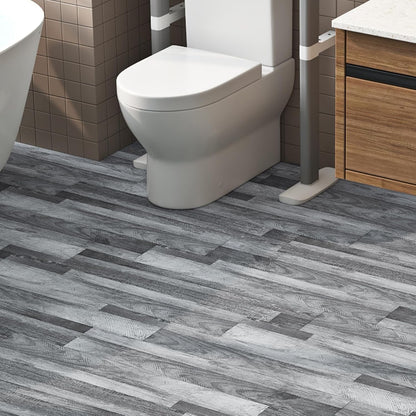 Vinyl Floor Tiles Self Adhesive Grey Wood Effect 90x15cm 36 Pack Waterproof PVC