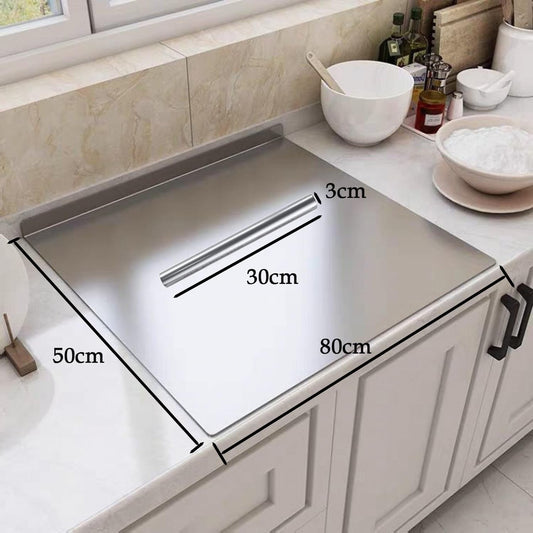 Cutting Board Stainless Steel Chopping Board 80x50cm Pastry Worktop Rolling Pin