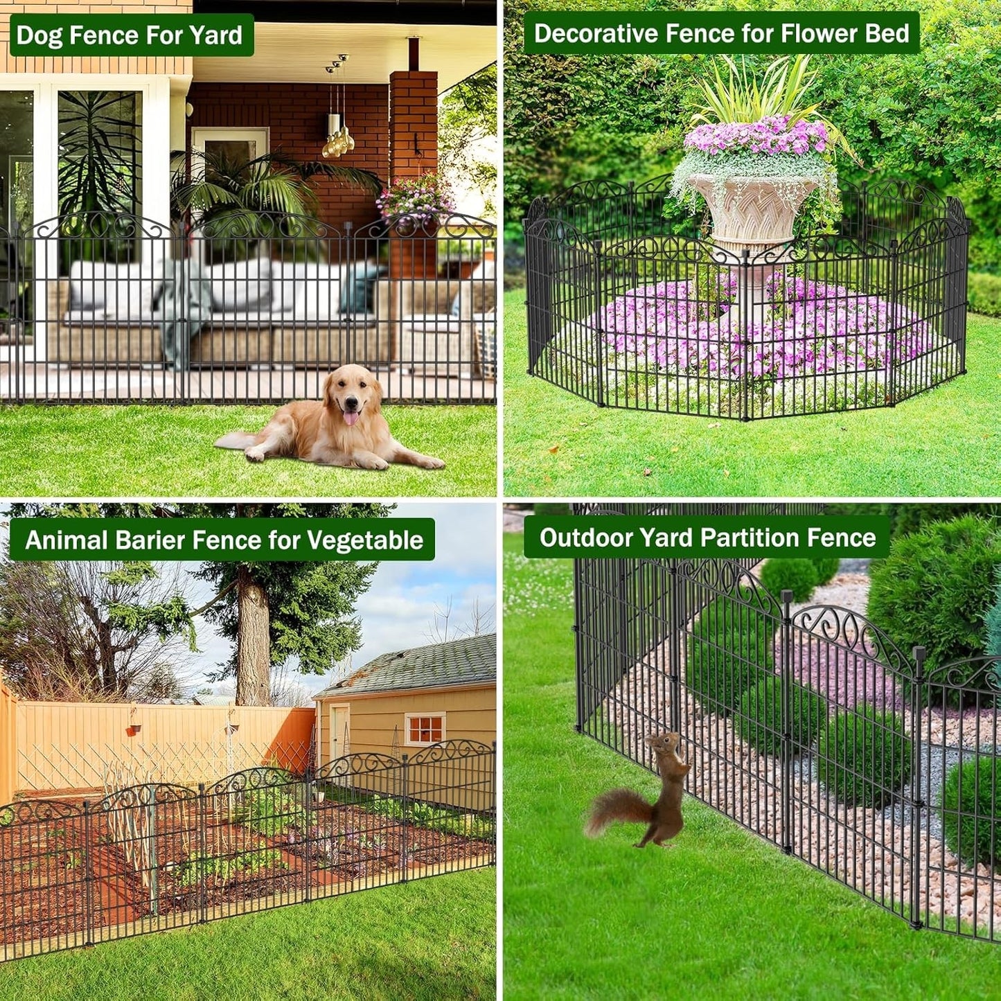 Garden Fence Panels Metal No Dig 76cm High 7.2m Long 12 Pack Animal Barrier