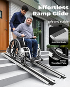6FT Telescopic Wheelchair Ramp 600LB Aluminum Portable Mobility 2 Pack
