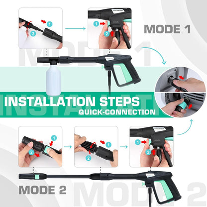 HAUSHOF High Pressure Washer 2 IN 1 Portable Electric Jet Washer 135 Bar 426L/H