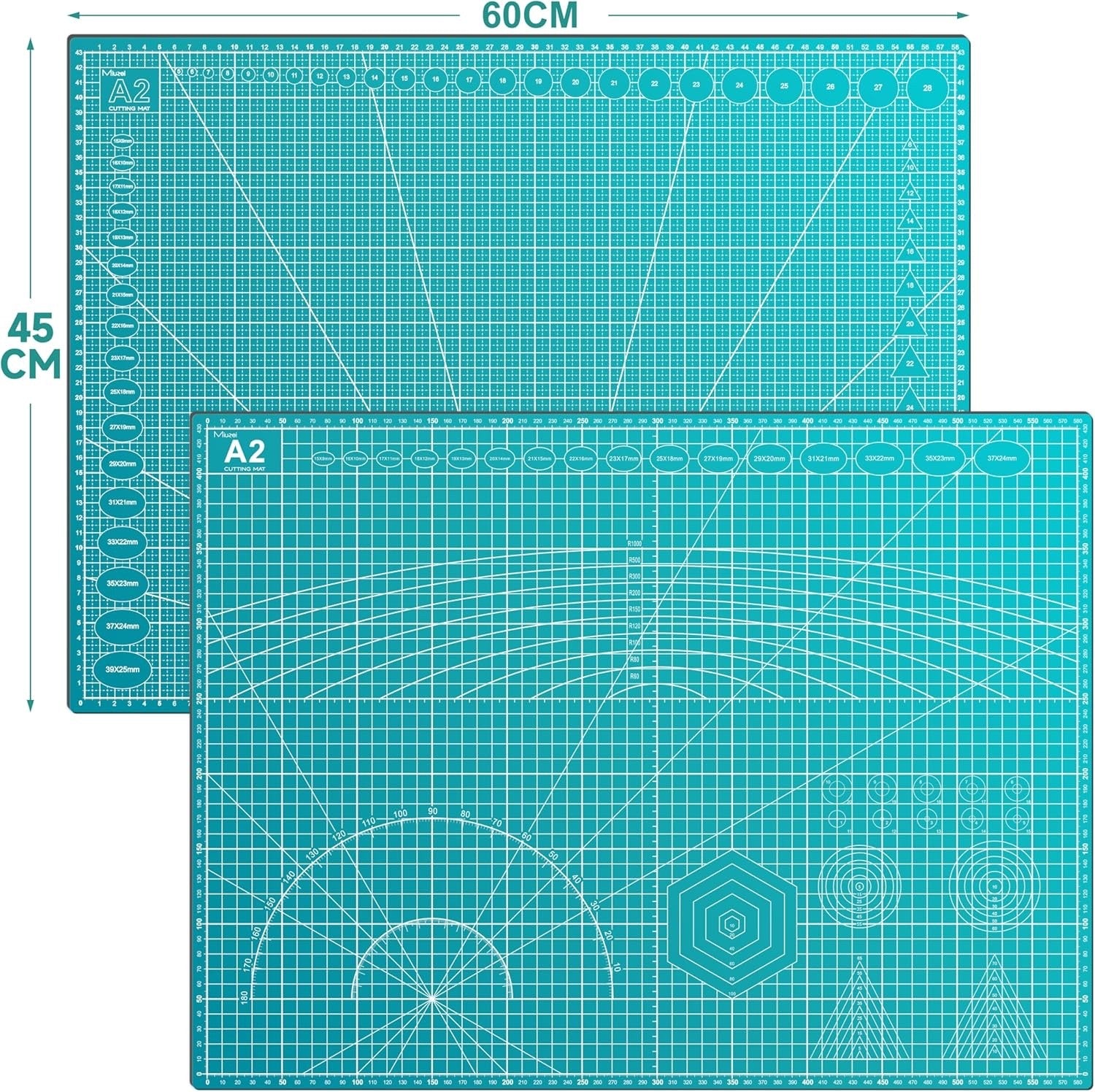 A2 Cutting Mat Self Healing Craft Mat Quilting Sewing Fabric Leather Pad Cyan