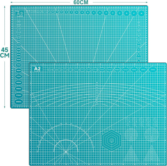A2 Cutting Mat Self Healing Craft Mat Quilting Sewing Fabric Leather Pad Cyan