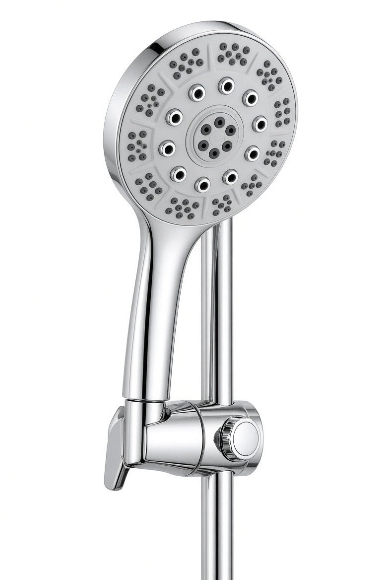 Shower Rail Kit Cindy 5 Jet Hand Shower 1.5m Hose Chrome Adjustable Bar 10cm