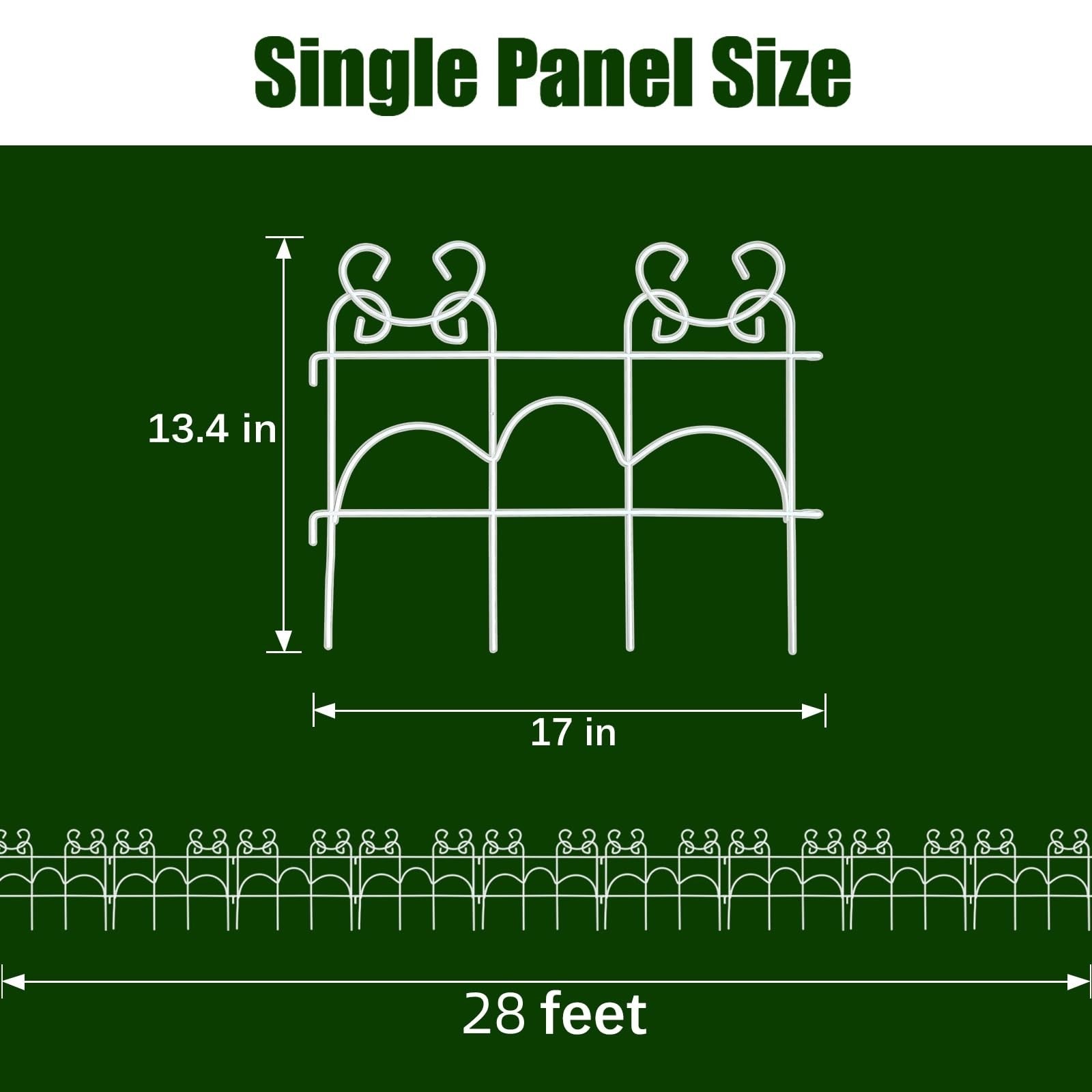 ARIFARO 5.5m Metal Garden Edging Fence 10 Pack Rustproof Border 33cm High