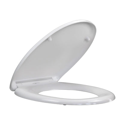 Oval Toilet Seat Duroplast Soft Close White Quick Release Easy Clean 44.5x37.5cm