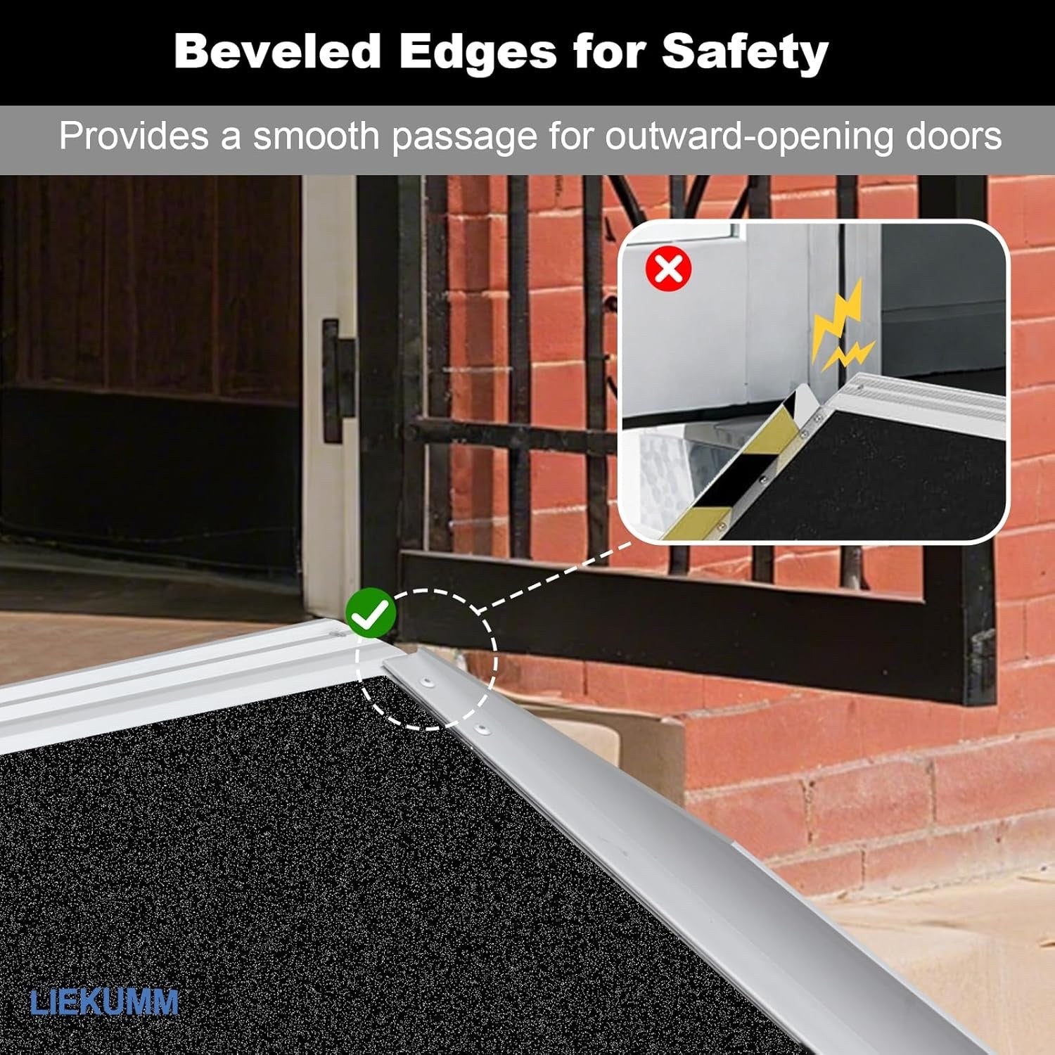 91cm Portable Wheelchair Ramp Aluminium Non Slip 300kg Threshold Door Ramp