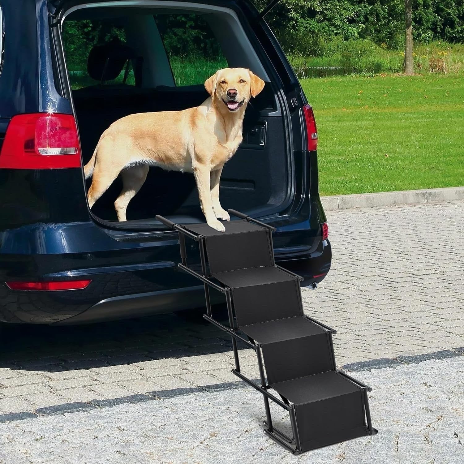Foldable Dog Ramp Adjustable Non Slip Portable Pet Ramp for Car Sofa Bed