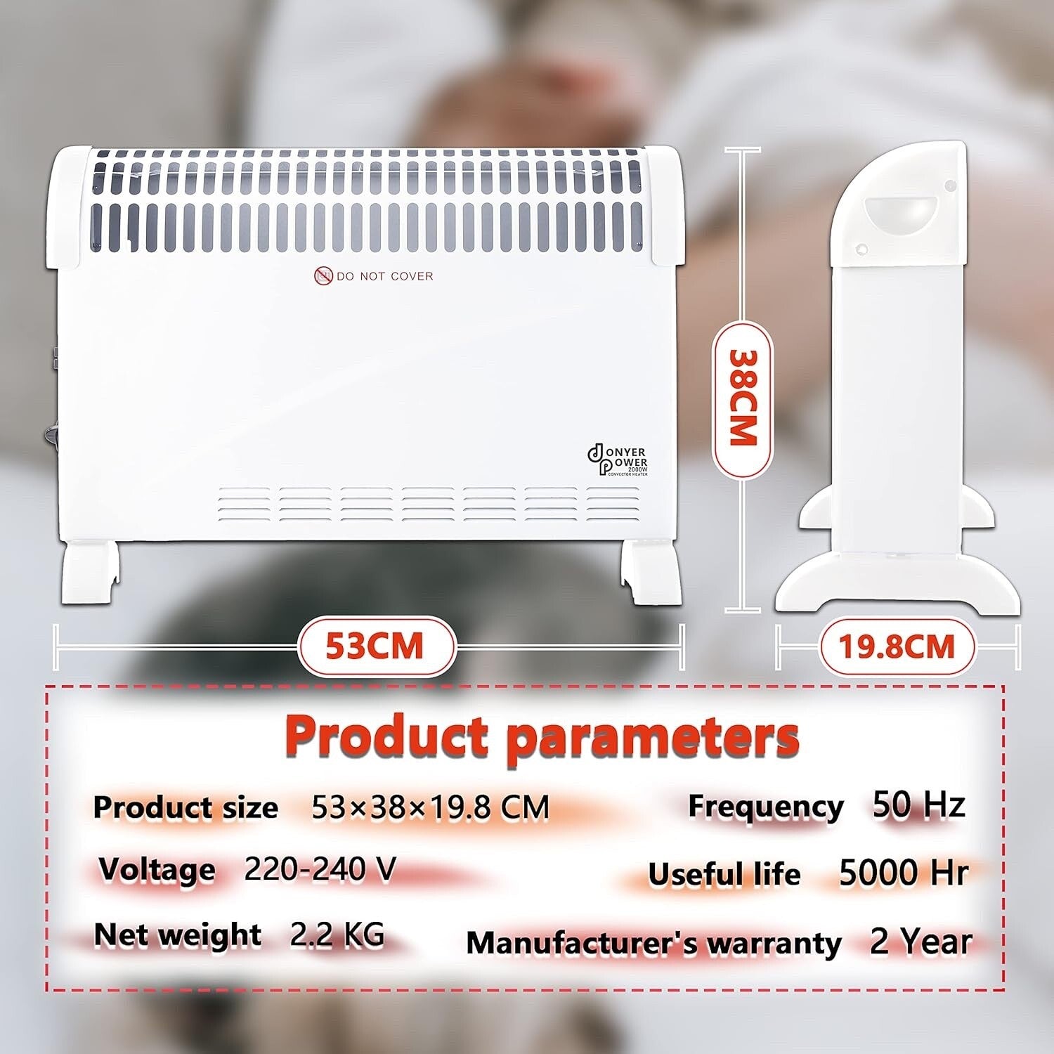 DONYER POWER Electric Convector Radiator Heater Room Heating Oil-Free Radiator