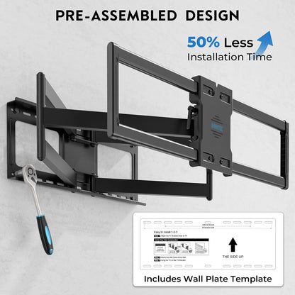 TV Wall Mount Bracket 60-110in 125kg VESA 800x600 Full Motion 1016mm Arm Black