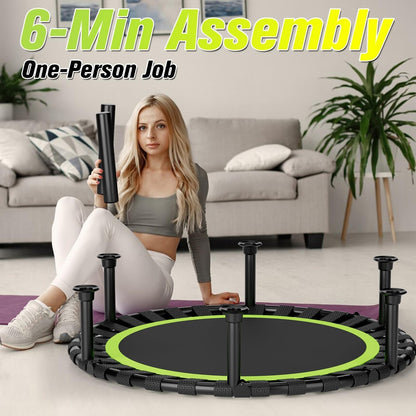 Foldable Mini Trampoline 40/48 Inch Rebounder Adults Kids Fitness Exercise Gym