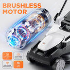 Litheli 40V Cordless Lawn Mower 43cm Brushless 2x4.0Ah Battery 40L