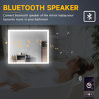 LED Bathroom Mirror 600x500mm Bluetooth Anti-Fog Touch Sensor Shaver Socket