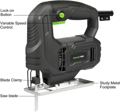 400W Electric Jigsaw Variable Speed 3000SPM 45° Bevel Cutting Tool