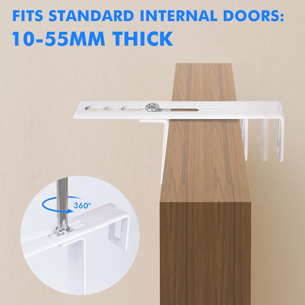 Magnetic Whiteboard Dry Erase Board 60x45cm Over Door Wall Mount Adjustable Hook