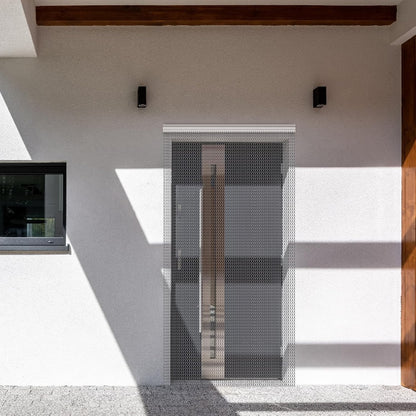 Chain Curtain Aluminum Fly Screen Door 100x210cm Black Insect Privacy Barrier
