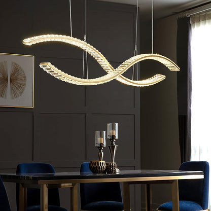Fordeson Crystal Modern LED Chandeliers 39.3inch Dimmable LED Pendant Light