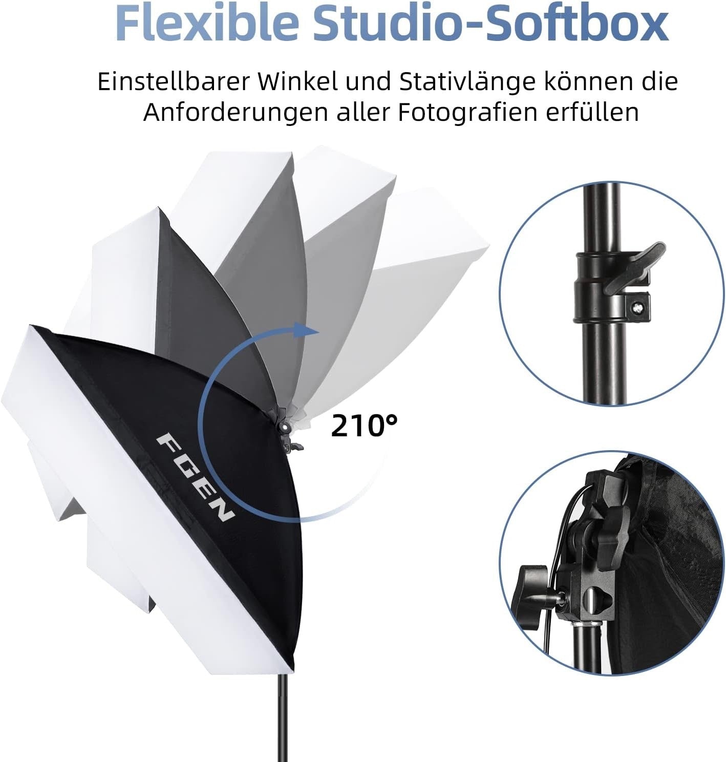 Softbox Photography Lighting FGen 85W LED Soft Box with Remote Control Dimmable