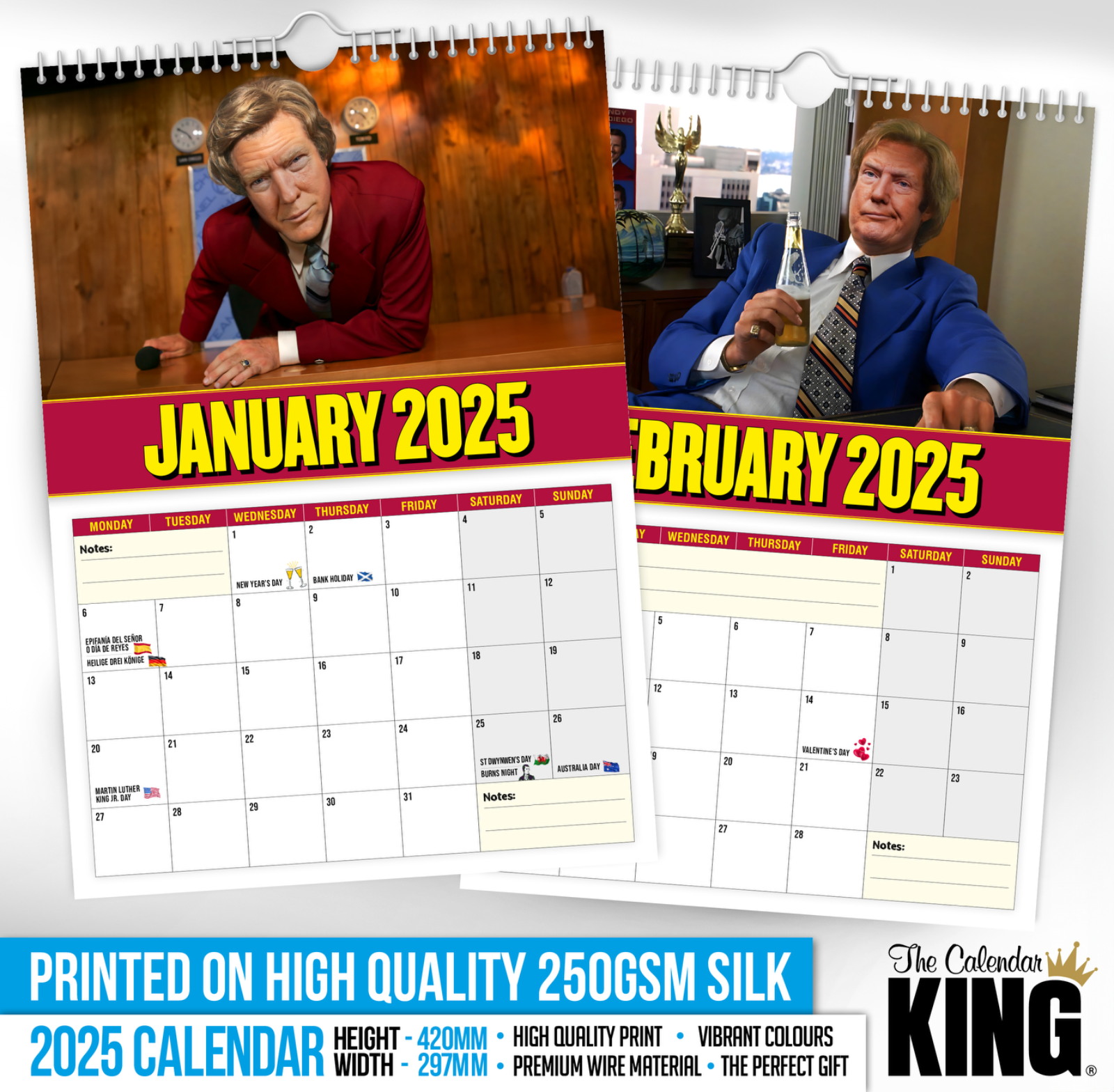 2025 Calendar - Dun Burgundy - Funny - Quirky - Christmas - Birthday A4