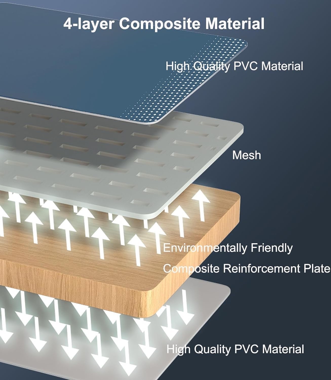 SKILBEAIA 3m Foldable Non-Inflatable Swimming Pool Hard Plastic Rectangle Pool