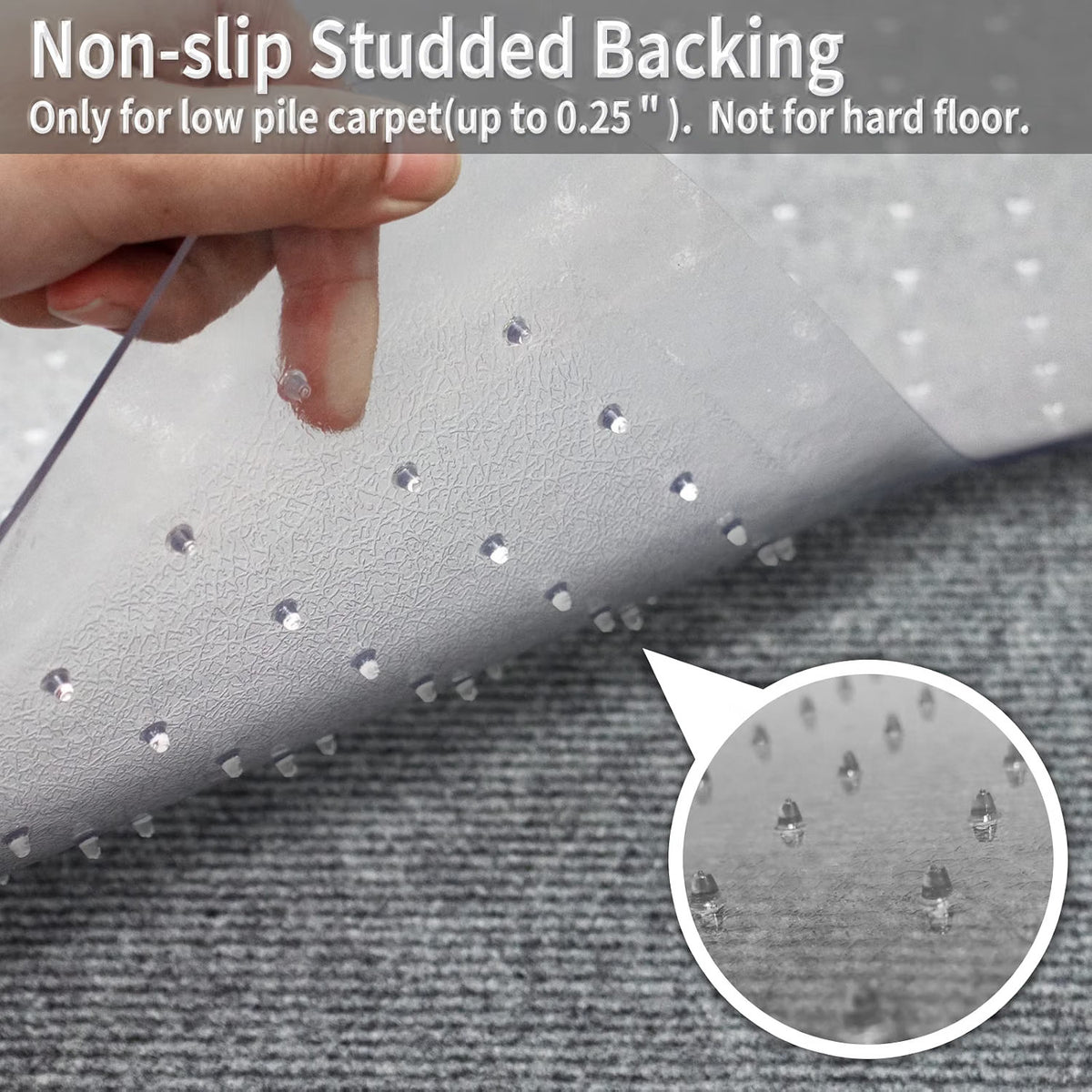 Chair Mat Carpet Floor 120x90cm with Lip PVC Clear Anti Slip Office Protector