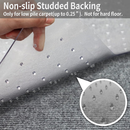 Chair Mat Carpet Floor 120x90cm with Lip PVC Clear Anti Slip Office Protector