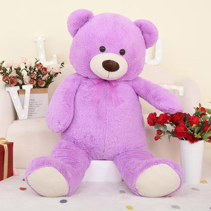 Giant Teddy Bear 130cm Large Soft Plush Purple Cute Gift Kids Birthday