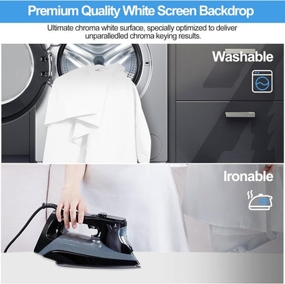EMART White Backdrop Stand 1.5x2m Photography Screen 2x2m Background Frame Kit
