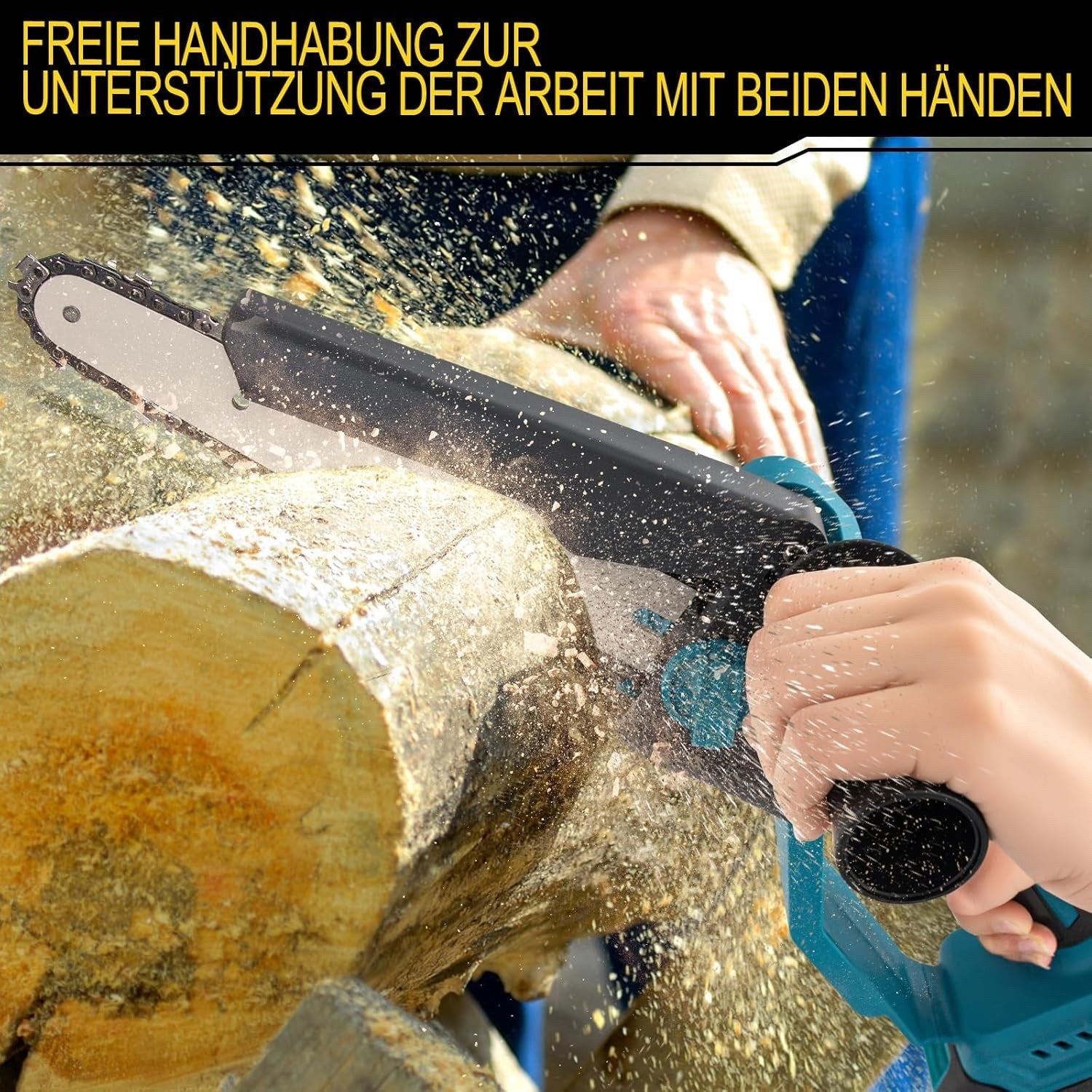 Cordless Mini Chainsaw Pruner 6 8 Inch Brushless 2 Batteries 4 Chains Kit Set