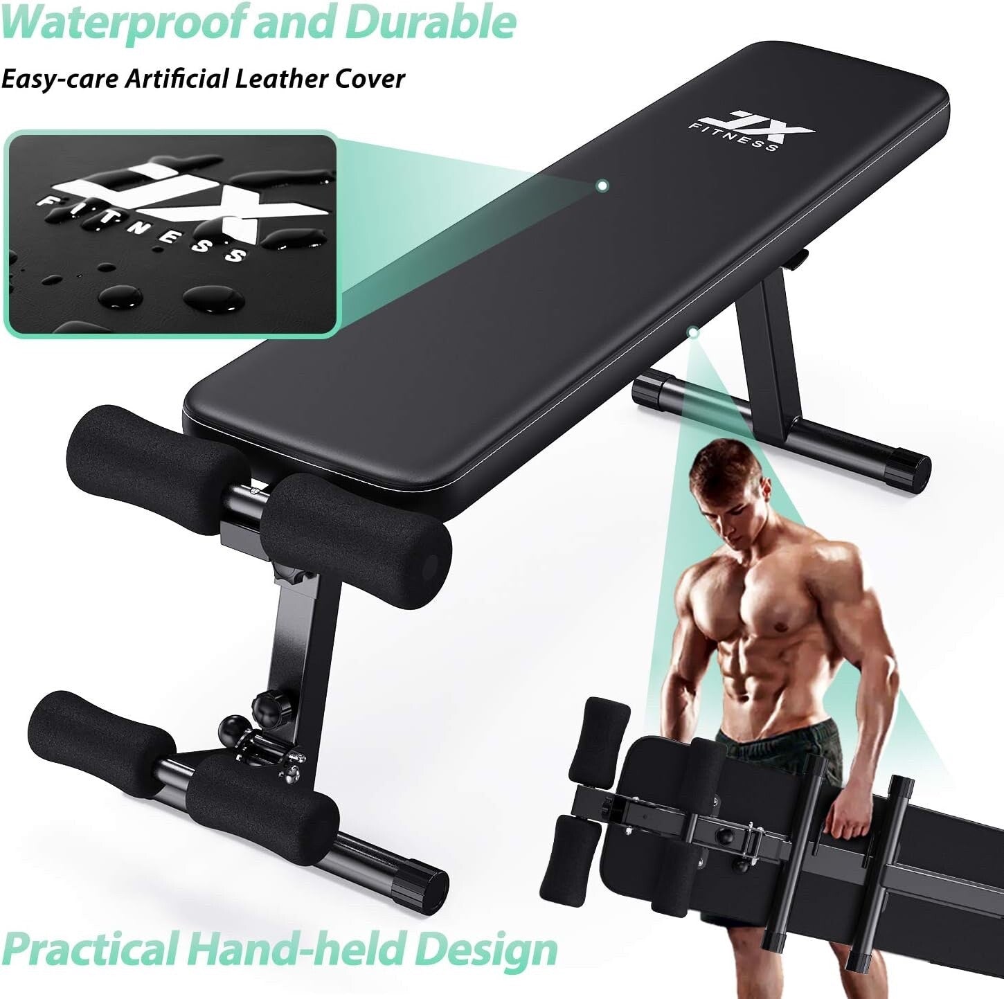 JX FITNESS Adjustable Weight Bench Home Gym Weight Lifting & Sit Up