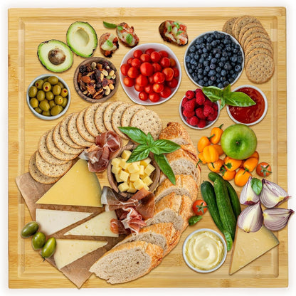 Chopping Board Cutting Board Bamboo 20x20 Inch Large 1" Thick Butcher Block Tray