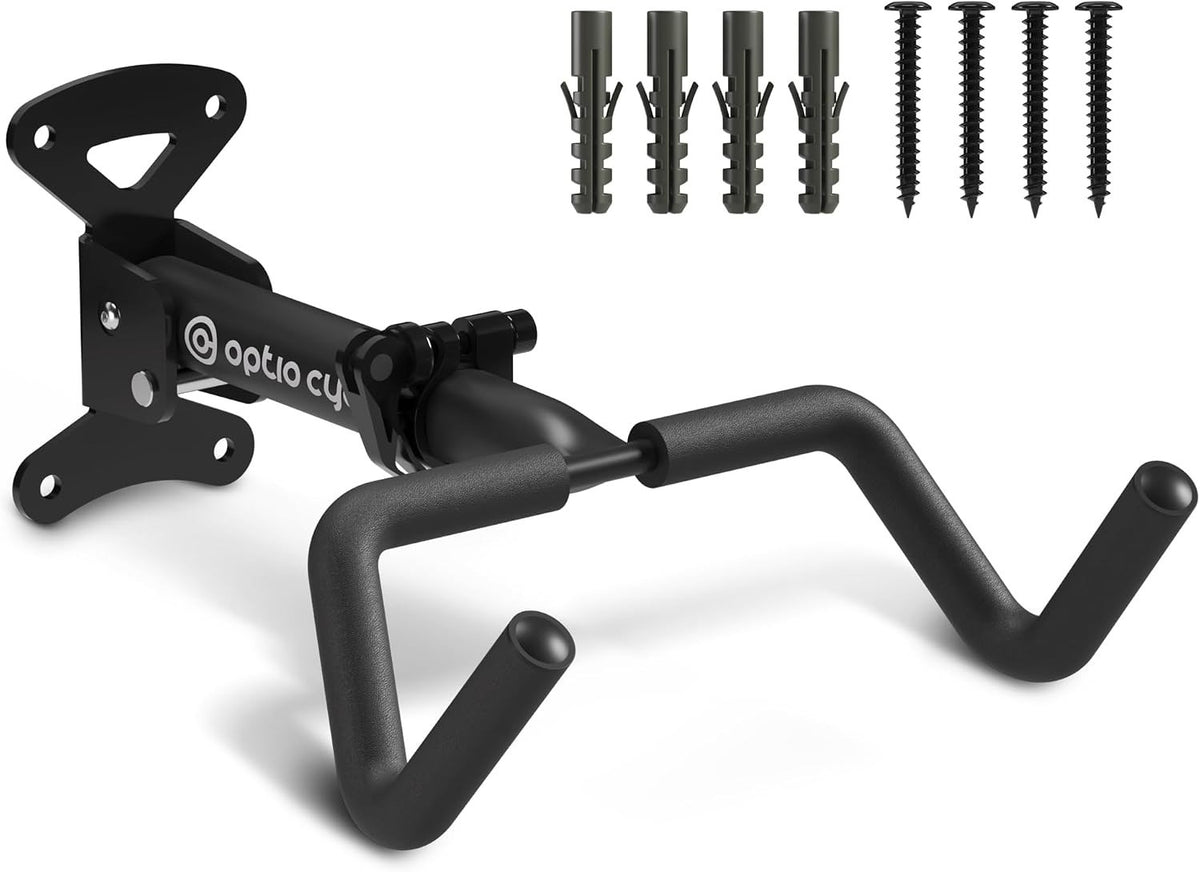 Bike Wall Mount Rack Foldable Adjustable 25kg Horizontal MTB Road E-Bike Garage
