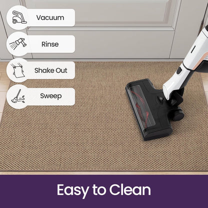 Door Mat Indoor Doormat Dirt Trapper Non Slip Rubber Backing 90x140cm Taupe Rug