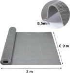 Heavy Duty Rubber Floor Mat 300×90cm Non Slip Waterproof Drainage Grey