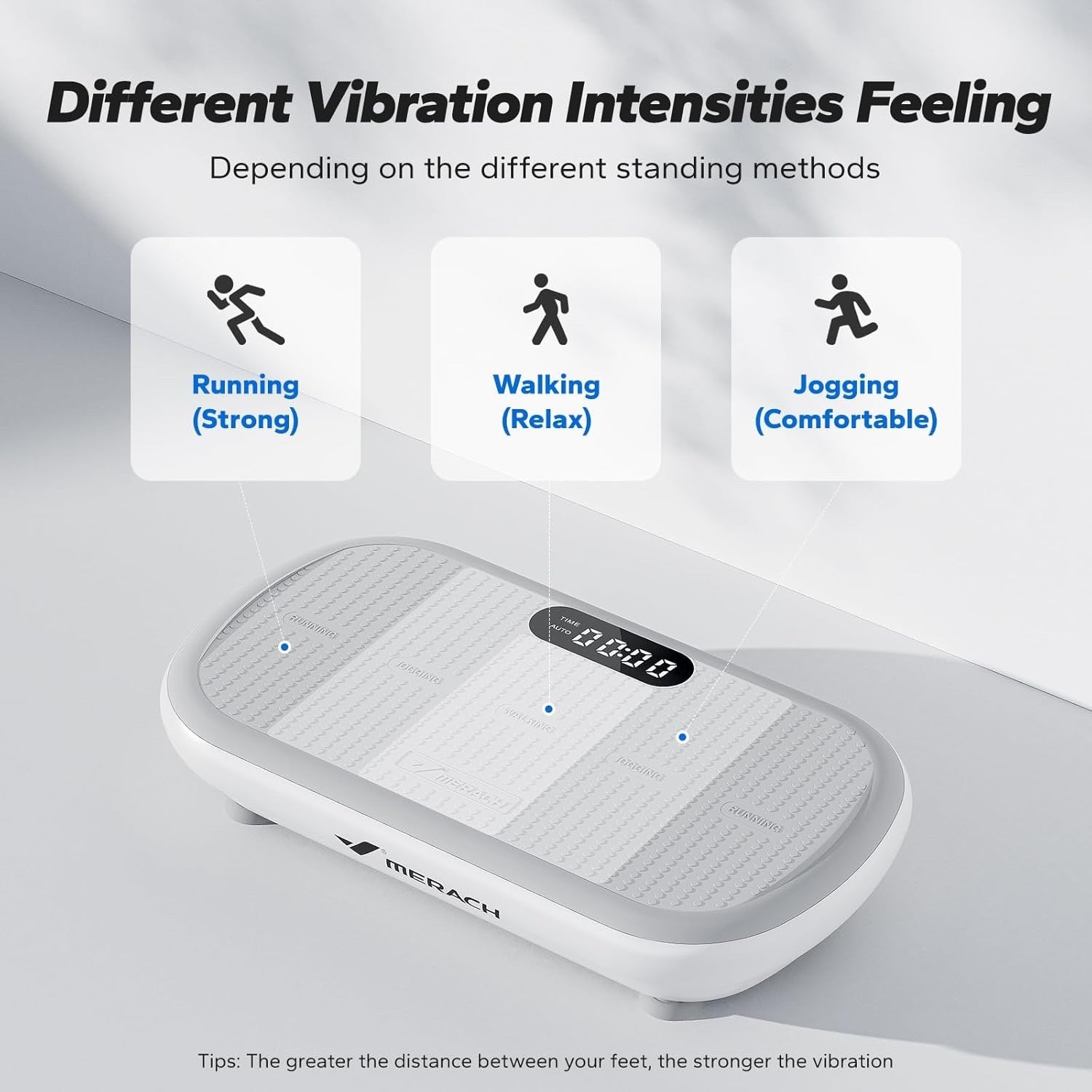 Merach 2440 Vibration Plate Exercise Machine 13mm Amplitude 200kg Bluetooth Grey