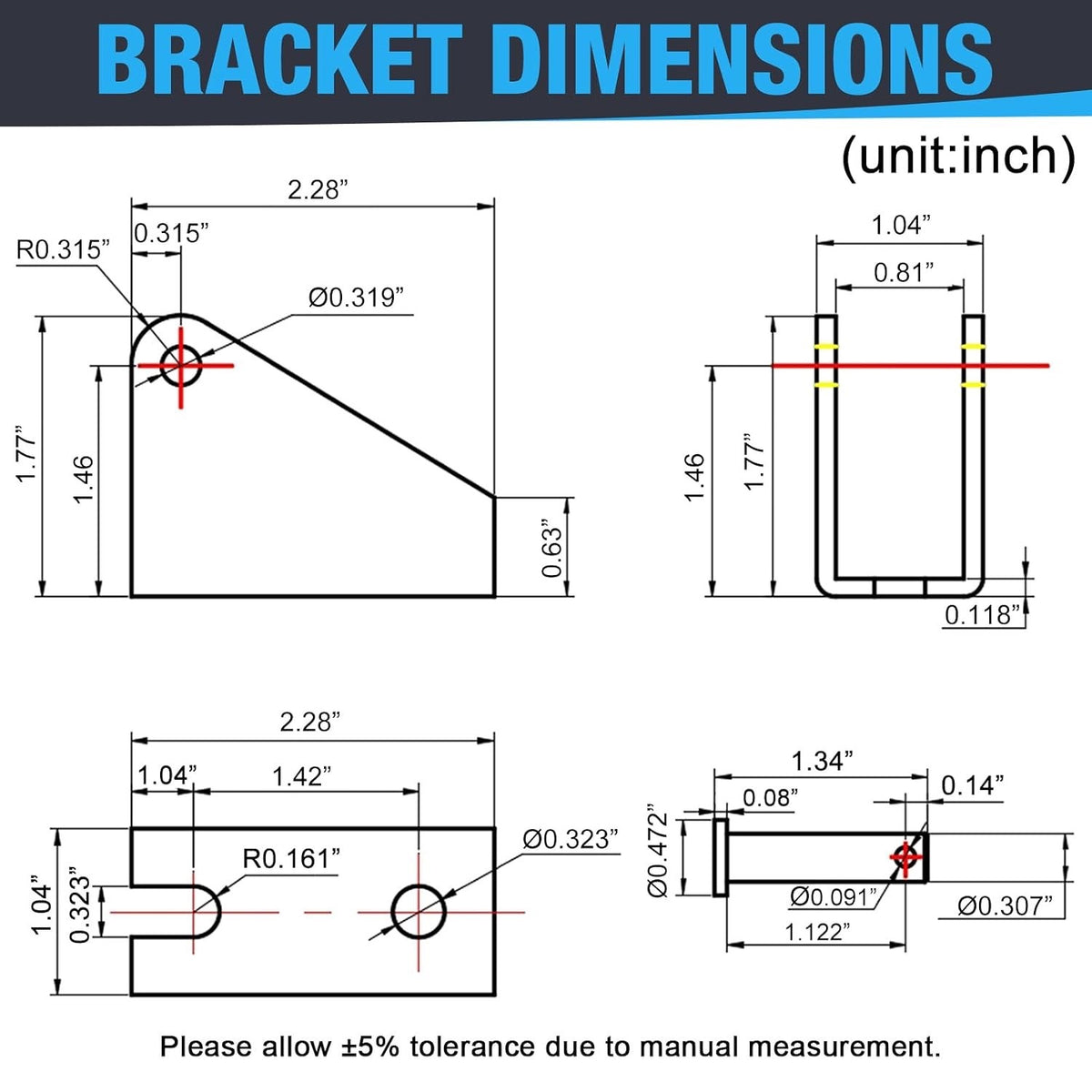 Linear Actuator Motor Electric 550mm 22 Inch 12V DC 3000N IP65 Mounting Brackets