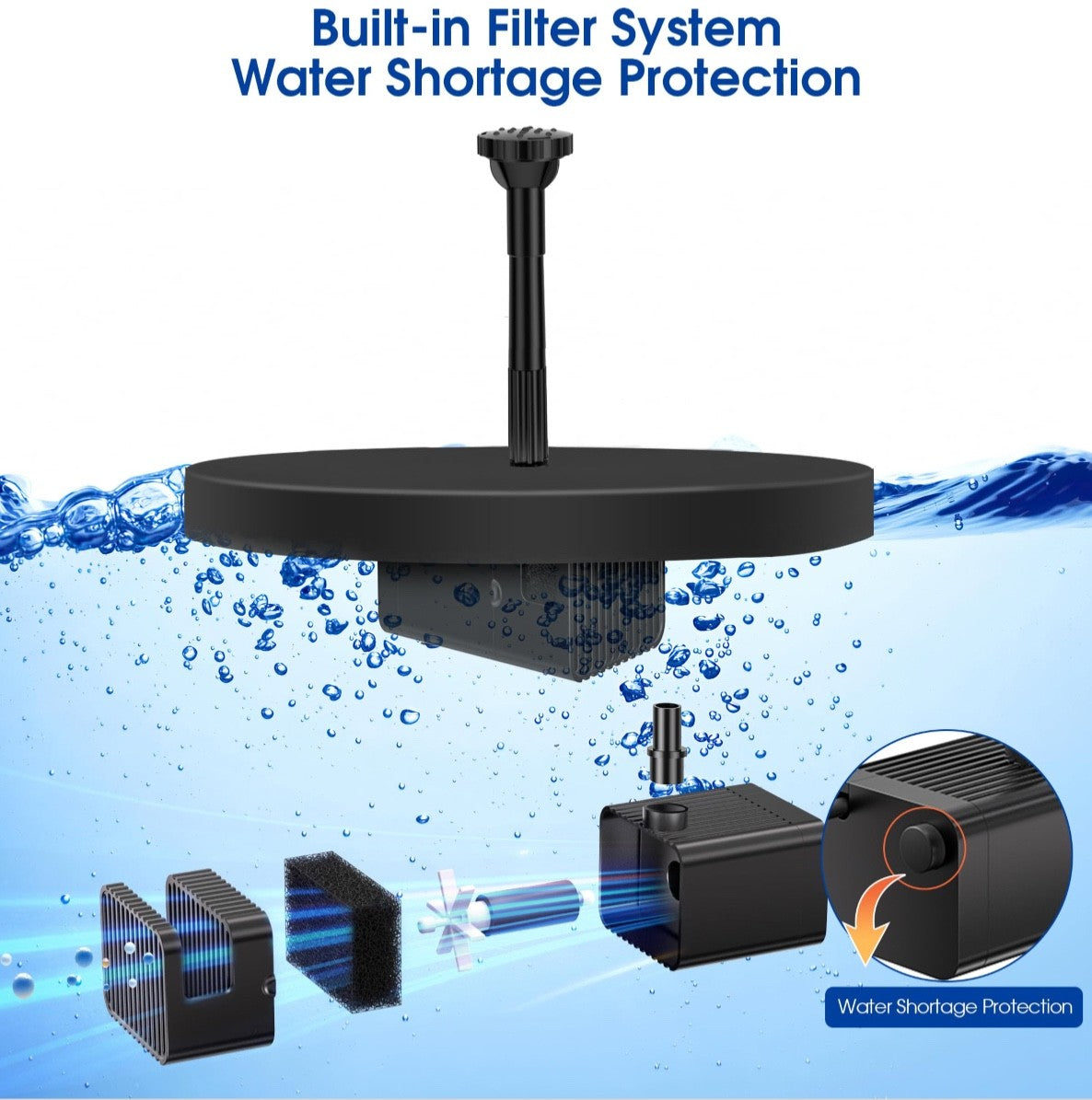 Billing Solar Water Pump with Battery Backup 7W Solar Pond Pump