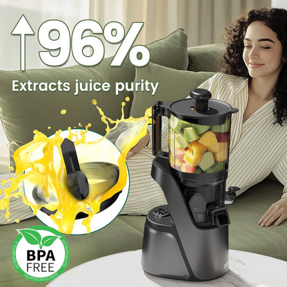 Cold Press Juicer Machine 2.6L Hopper 150mm Feed Chute 3-in-1 Brushless Motor