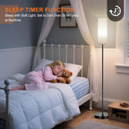 RGB Smart LED Floor Lamp Dimmable w/Remote Foot Switch Beige Shade