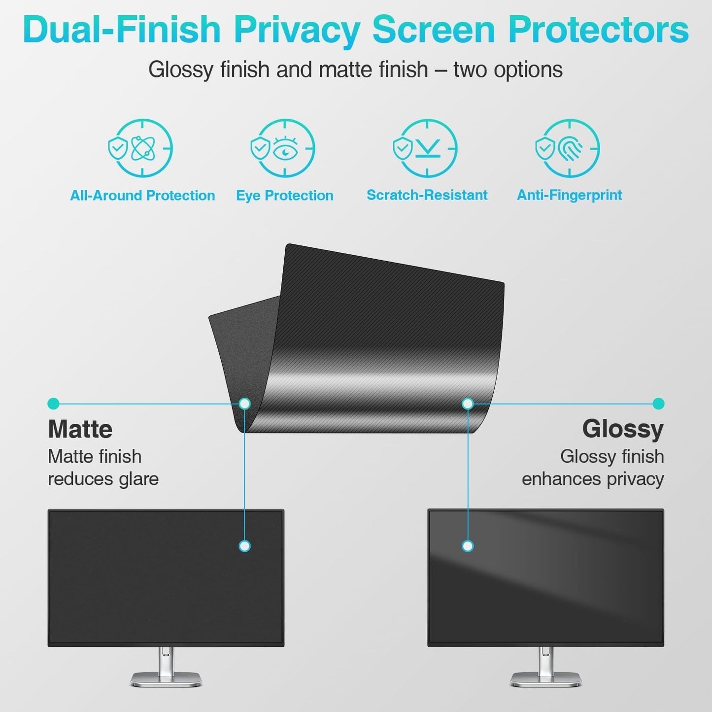 Computer Privacy Screen Filter 28in 16:9 621x342mm PC Anti Spy Blue Light Shield