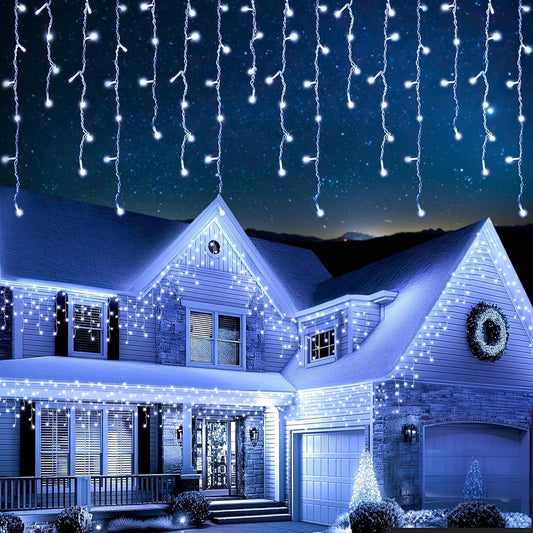EcoNour Icicle Lights Outdoor Christmas Lights 1500 LED 47M Cool White