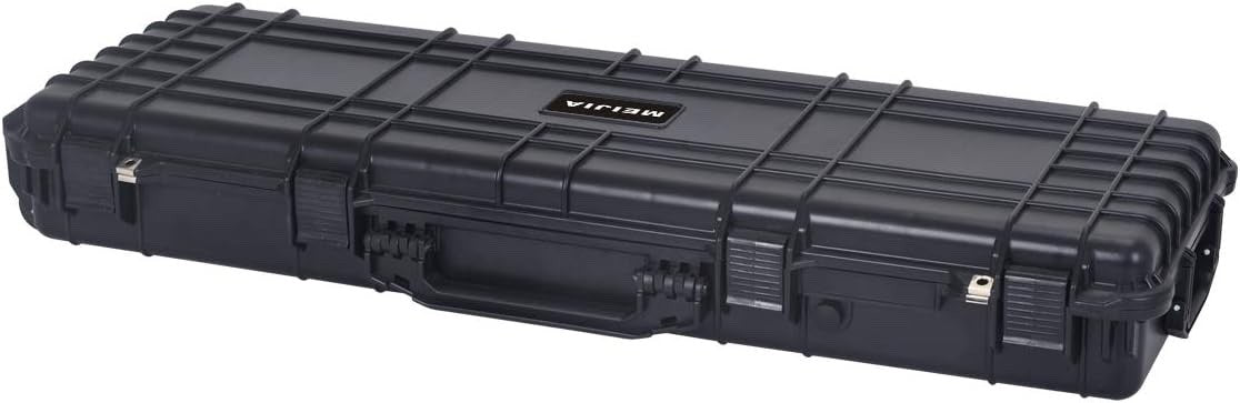 Waterproof Rolling Hard Rifle Case w Wheels Foam Insert 44x16 Black