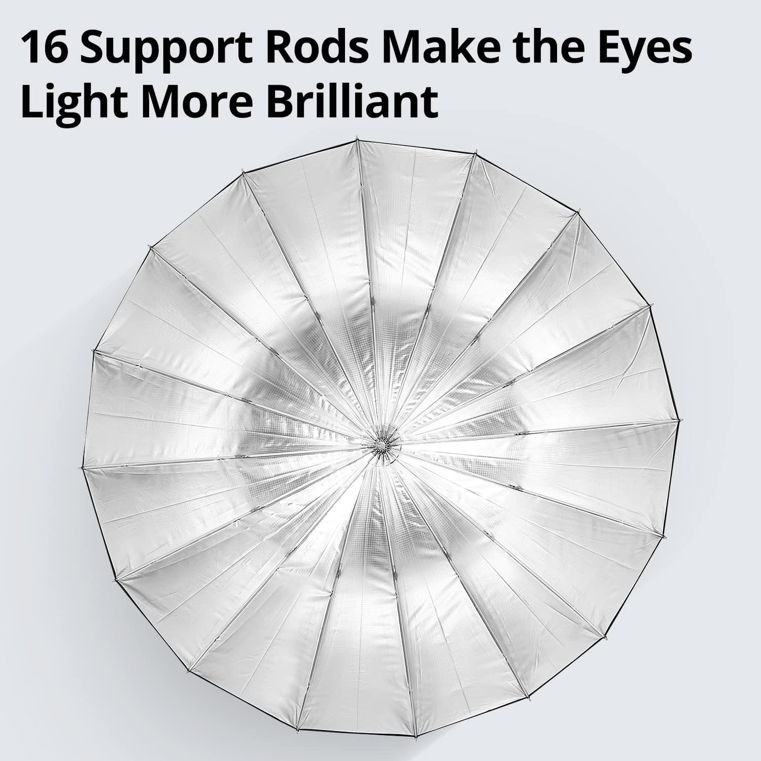 AMBITFUL Parabolic Umbrella 62 Inch Parabolic Silver Black Reflective Umbrella