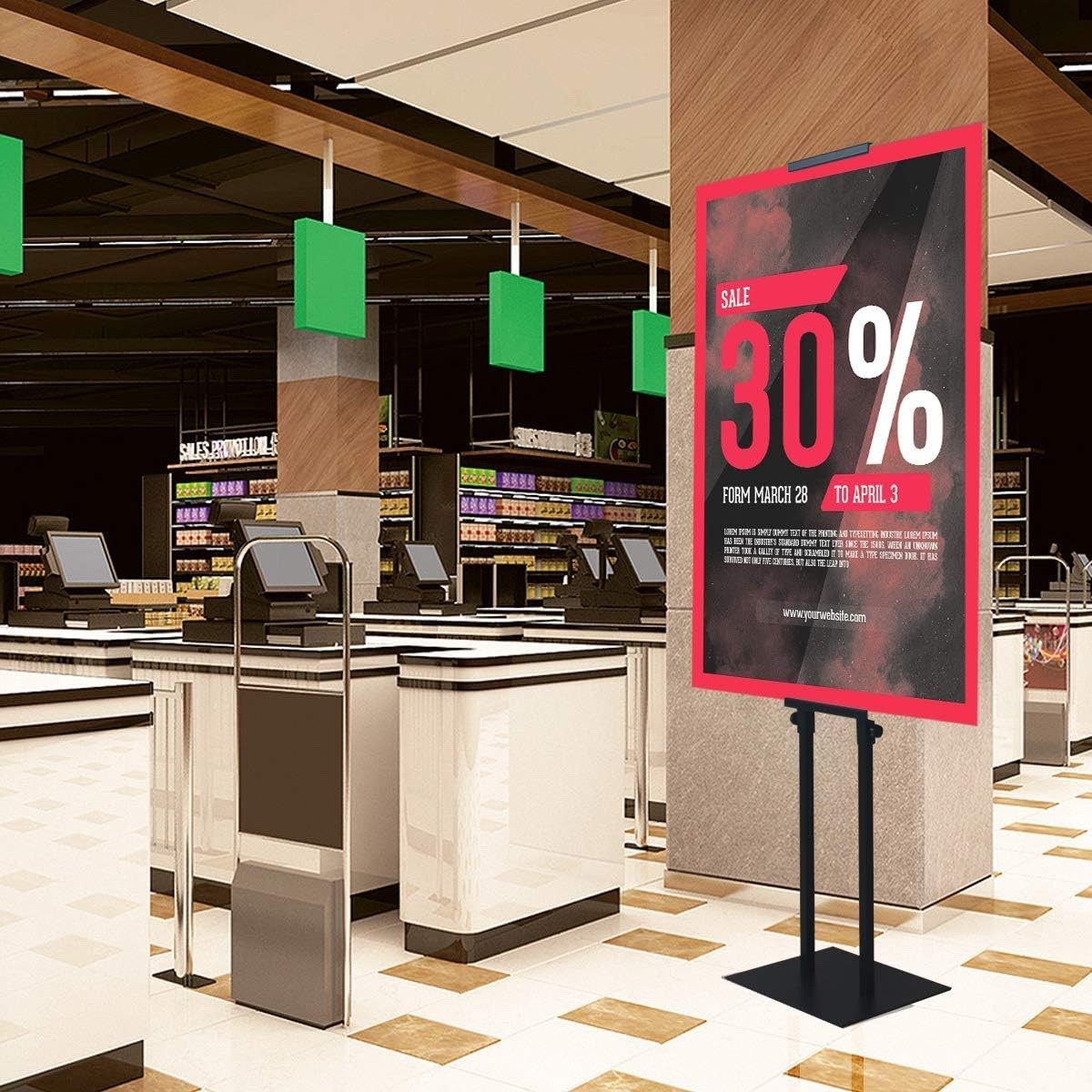 VAIIGO Double Sided Poster Stand Adjustable Floor Sign Holder Up to 203cm