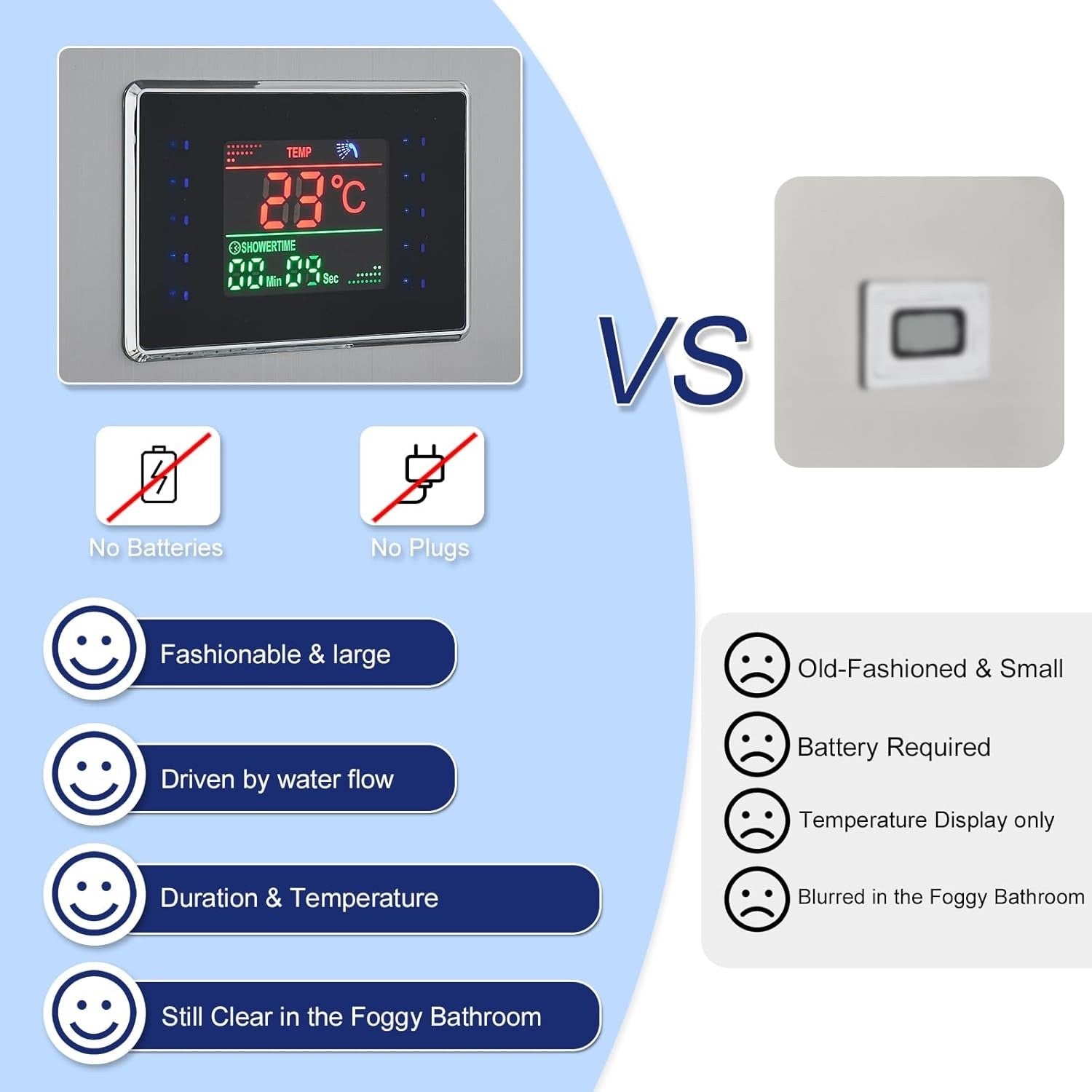 Shower Panel Tower 6 Function LED Display Rain Mist Jets Handset Mixer Brushed